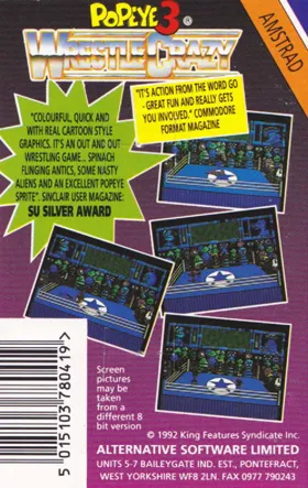 Popeye 3 (UK) (128K) (1992) (Version 6128) box cover back